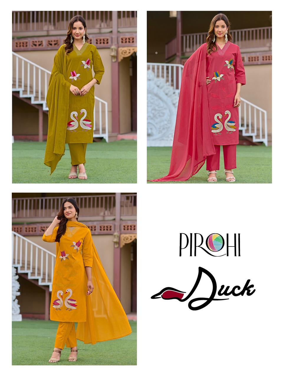 Pirohi Duck Embroidery Salwar Kameez Size Set collection 5