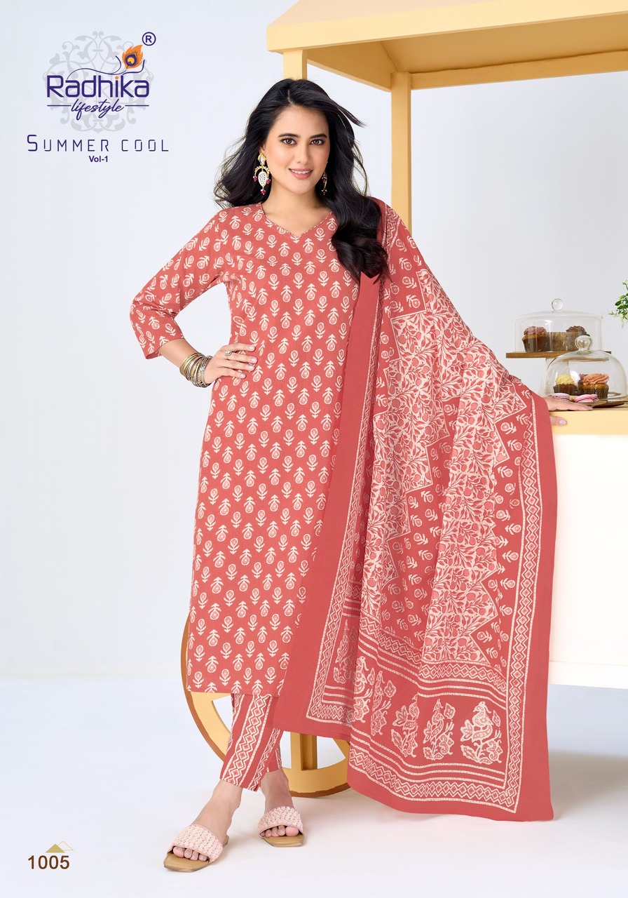 Radhika Lifestyle Summer Cool Cotton Salwar Kameez Catalog collection 17