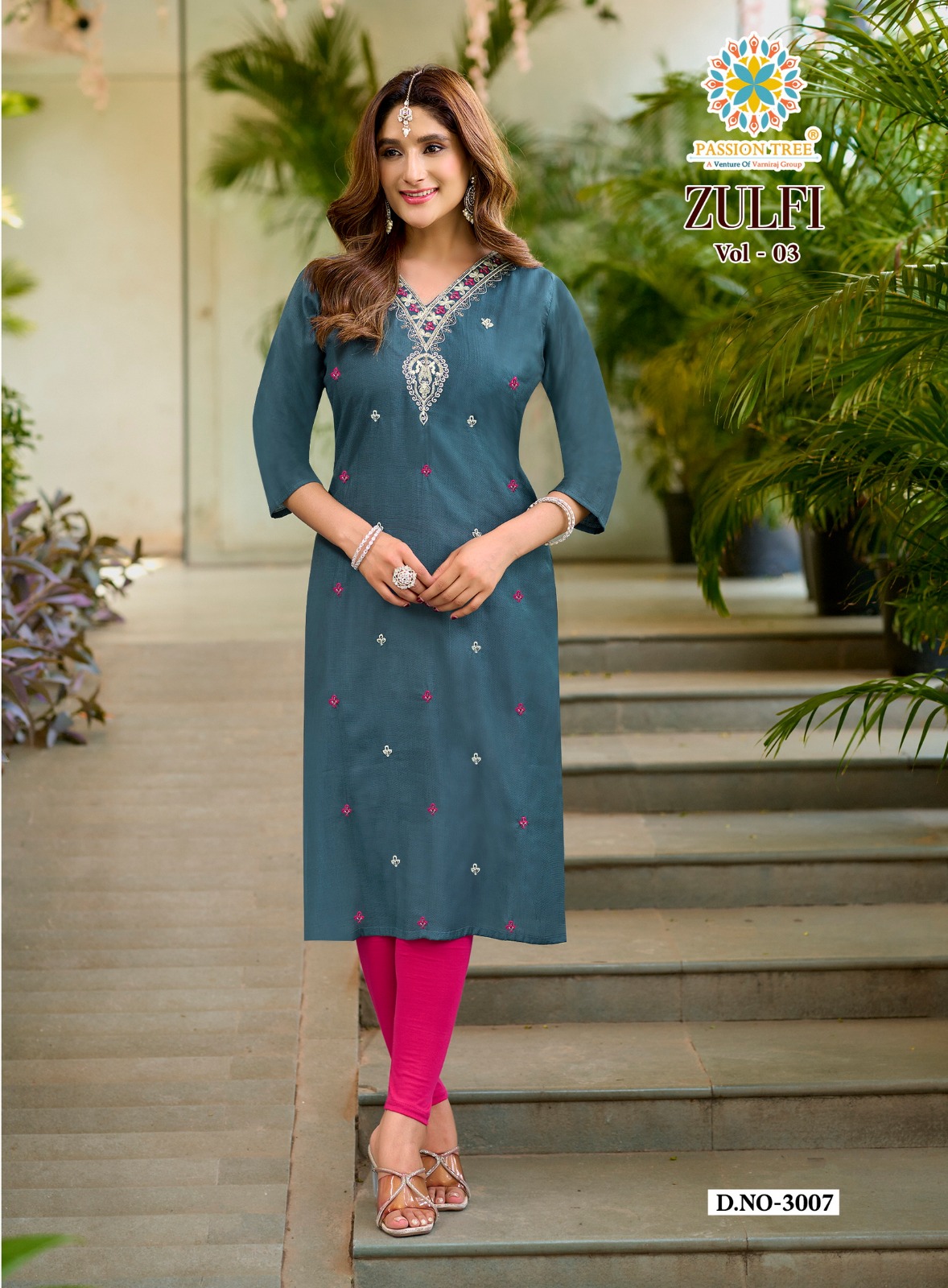Passion Tree Zulfi Vol 3 Straight Cut Kurti Catalog collection 2