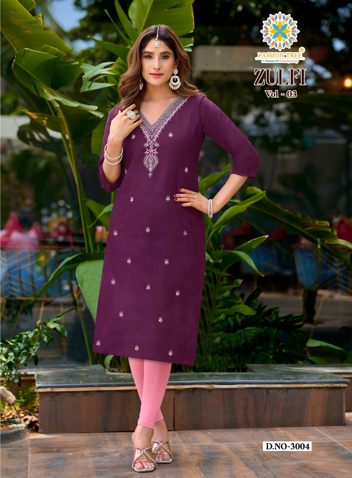 Passion Tree Zulfi Vol 3 Straight Cut Kurti Catalog collection 5