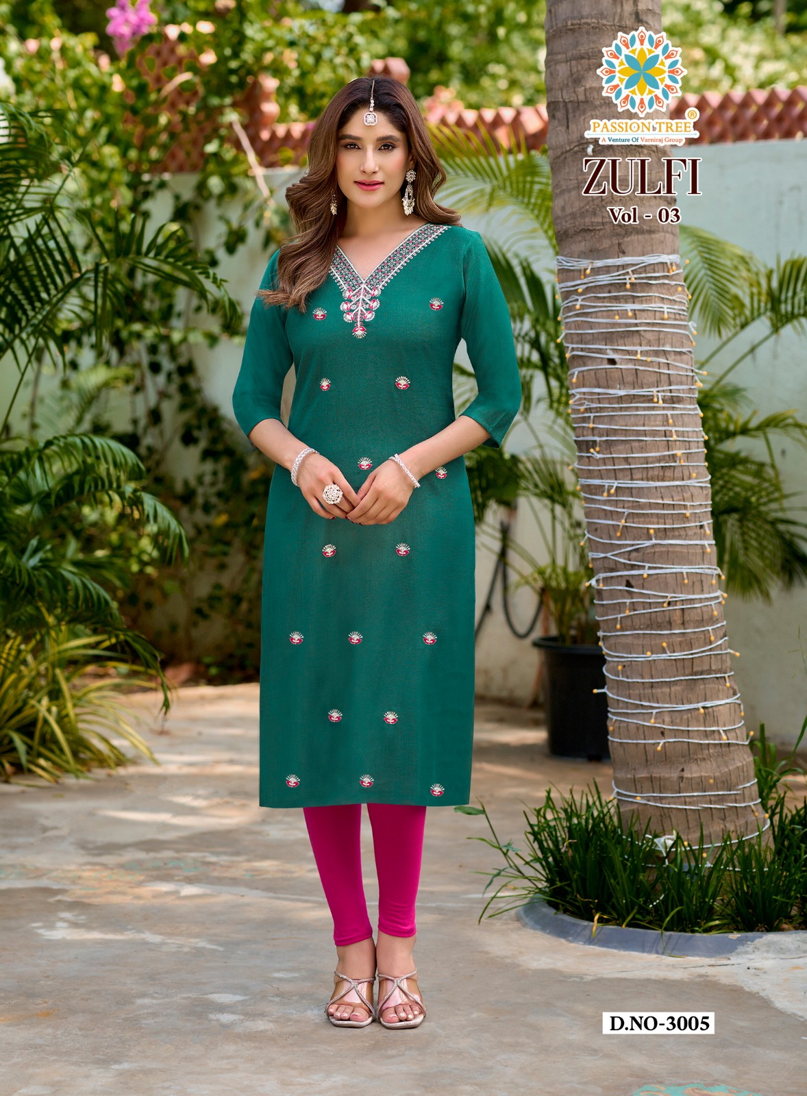 Passion Tree Zulfi Vol 3 Straight Cut Kurti Catalog collection 3
