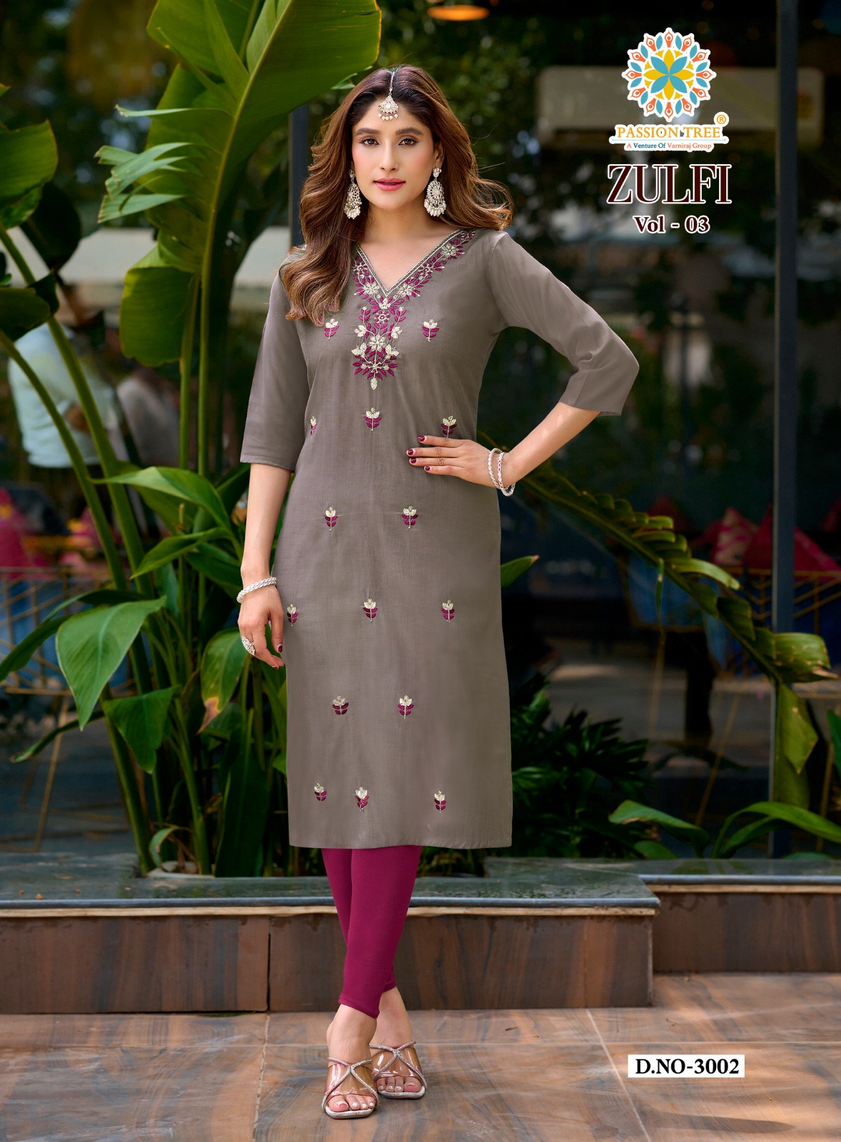 Passion Tree Zulfi Vol 3 Straight Cut Kurti Catalog collection 7