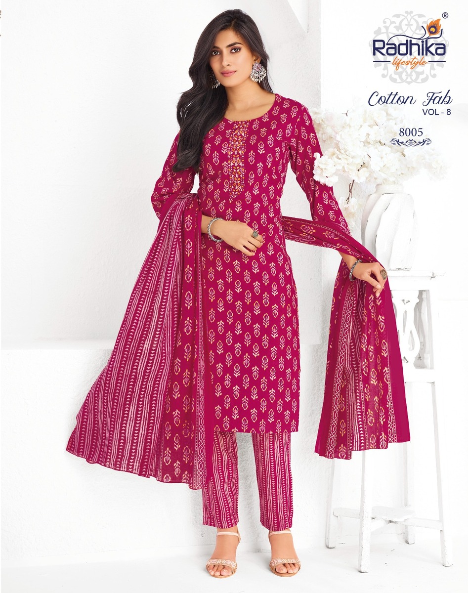 Radhika Lifestyle Cotton Fab Vol 8 Salwar Kameez Catalogat collection 14