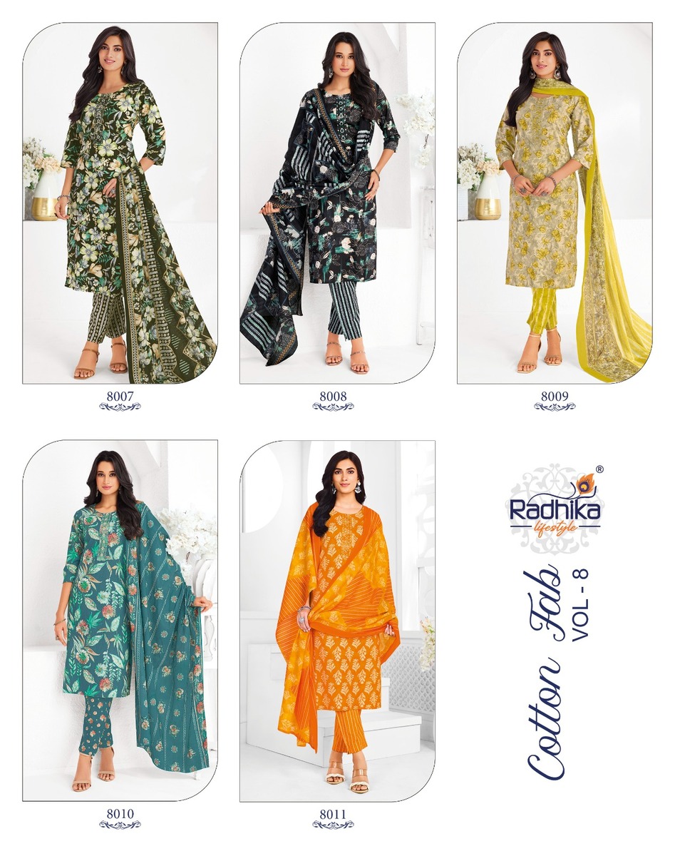 Radhika Lifestyle Cotton Fab Vol 8 Salwar Kameez Catalogat collection 5