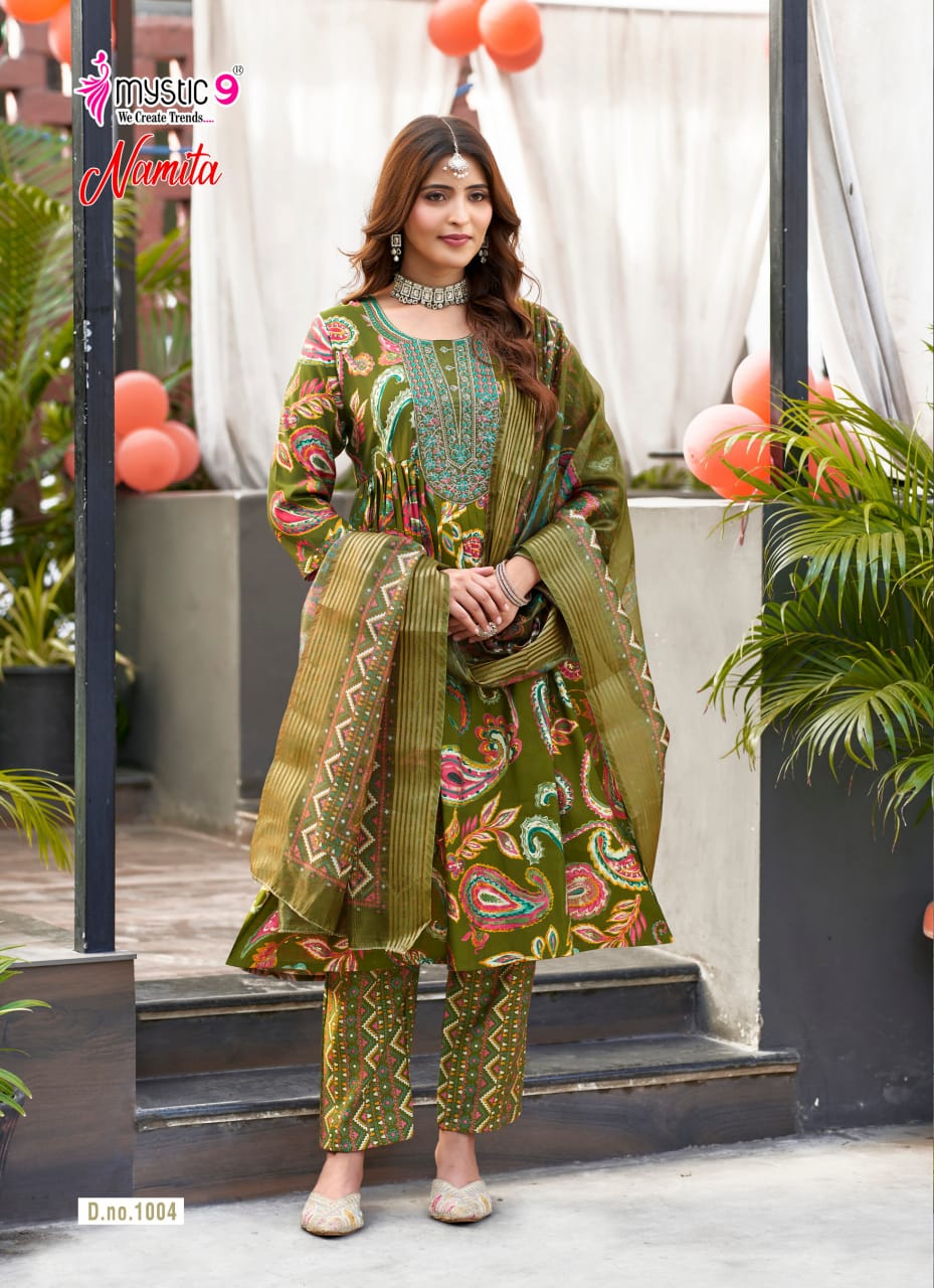 Mystic 9 Namita Vol 1 Printed Salwar Kameez Catalog collection 14