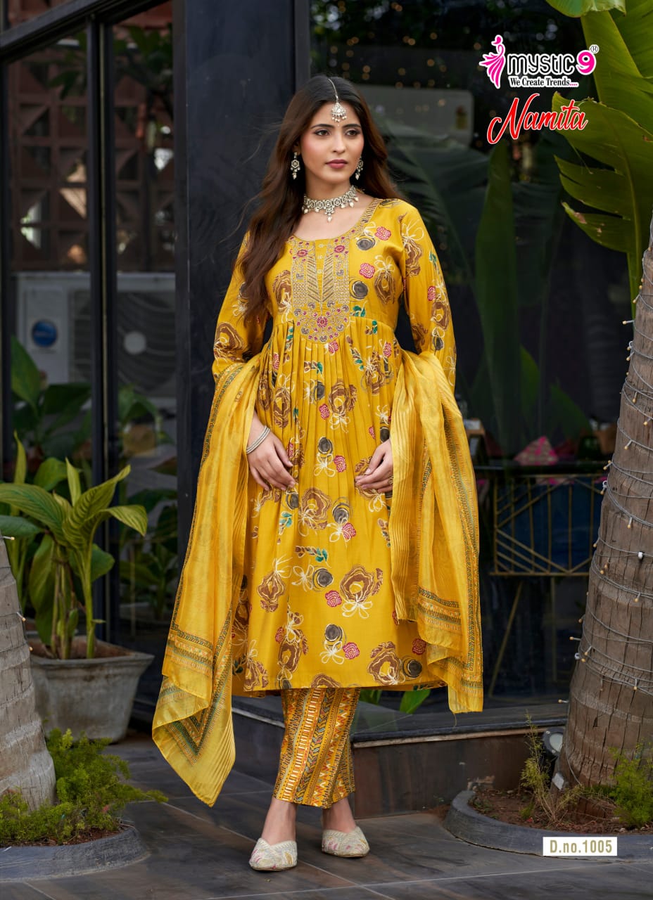 Mystic 9 Namita Vol 1 Printed Salwar Kameez Catalog collection 7