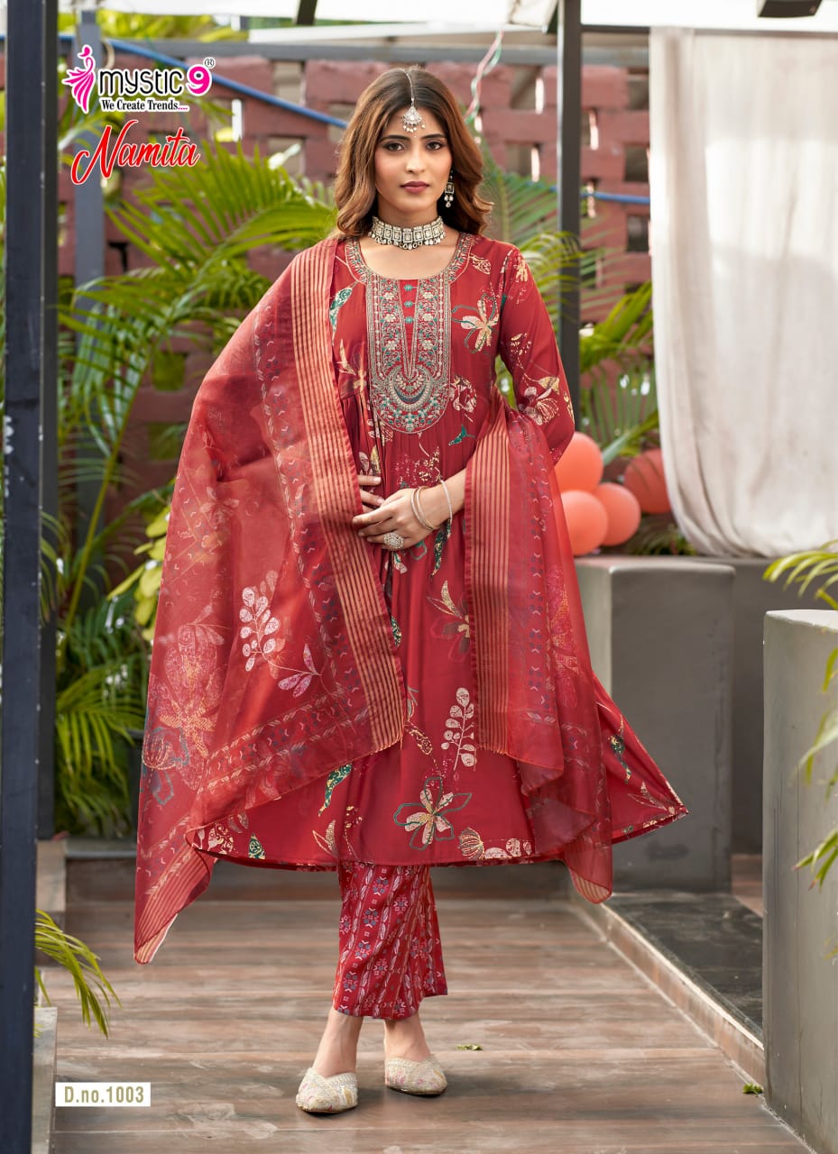 Mystic 9 Namita Vol 1 Printed Salwar Kameez Catalog collection 10