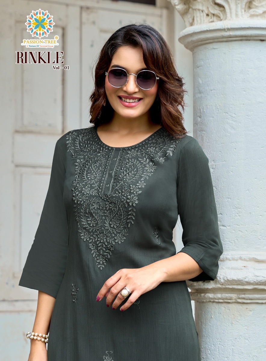 Passion Tree Rinkle Kurti Palazzo Set Catalog collection 7