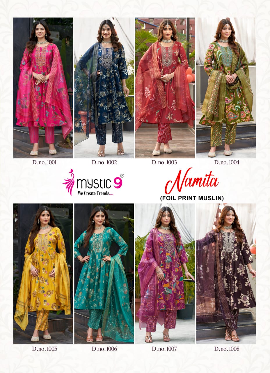 Mystic 9 Namita Vol 1 Printed Salwar Kameez Catalog collection 1