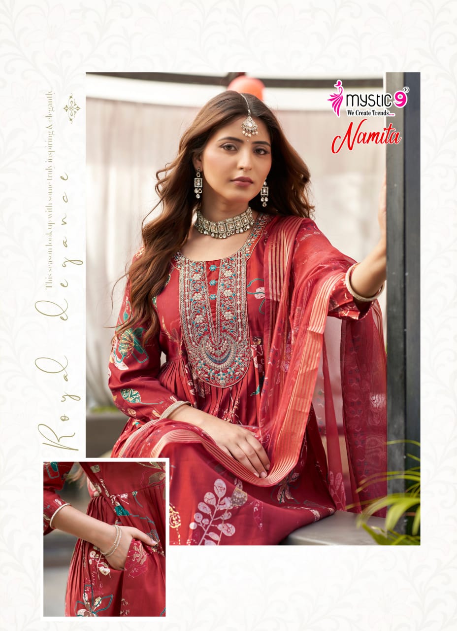 Mystic 9 Namita Vol 1 Printed Salwar Kameez Catalog collection 13