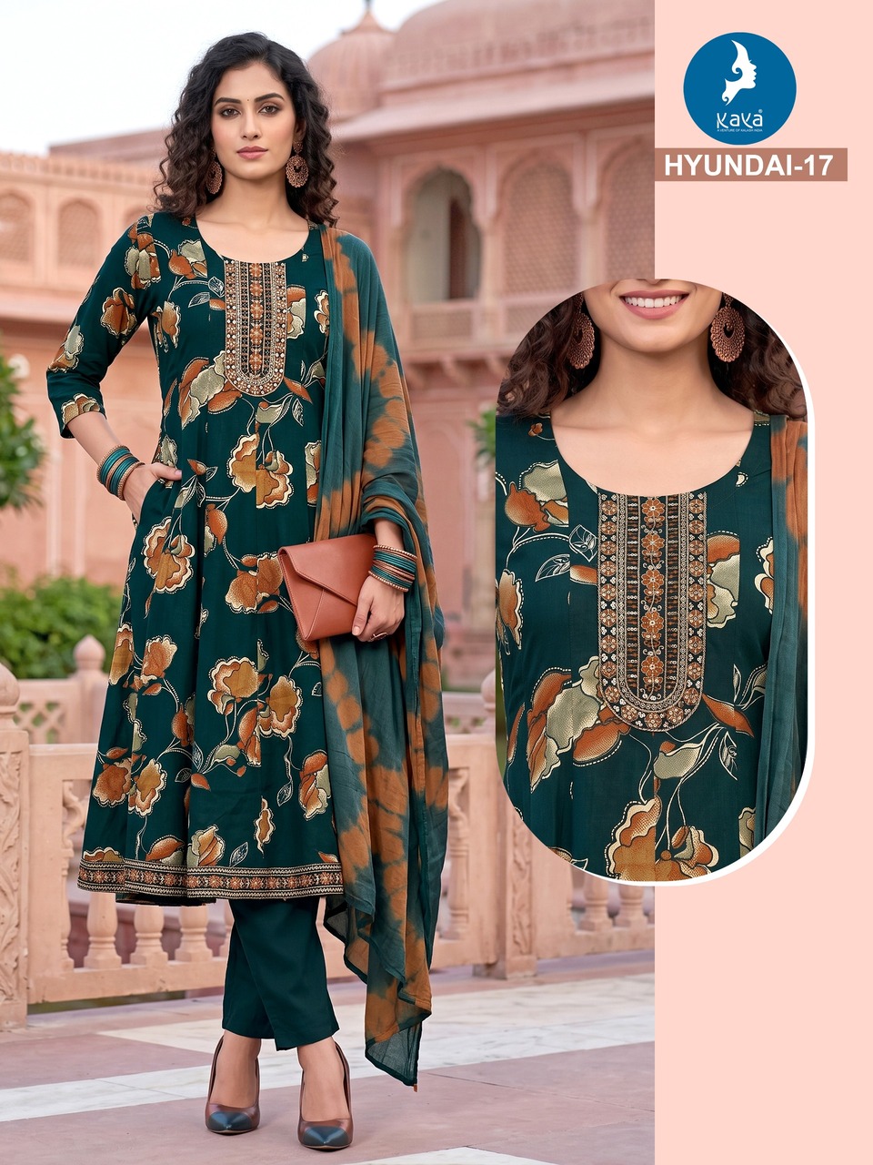 Kaya Kurti Hyundai Printed Salwar Kameez Size Set collection 9