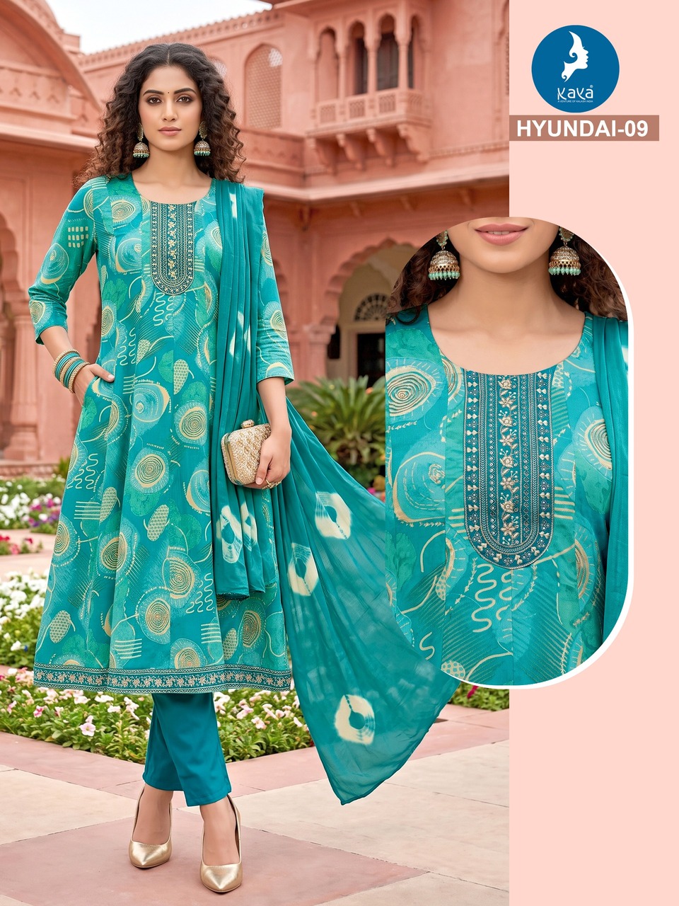 Kaya Kurti Hyundai Printed Salwar Kameez Size Set collection 17