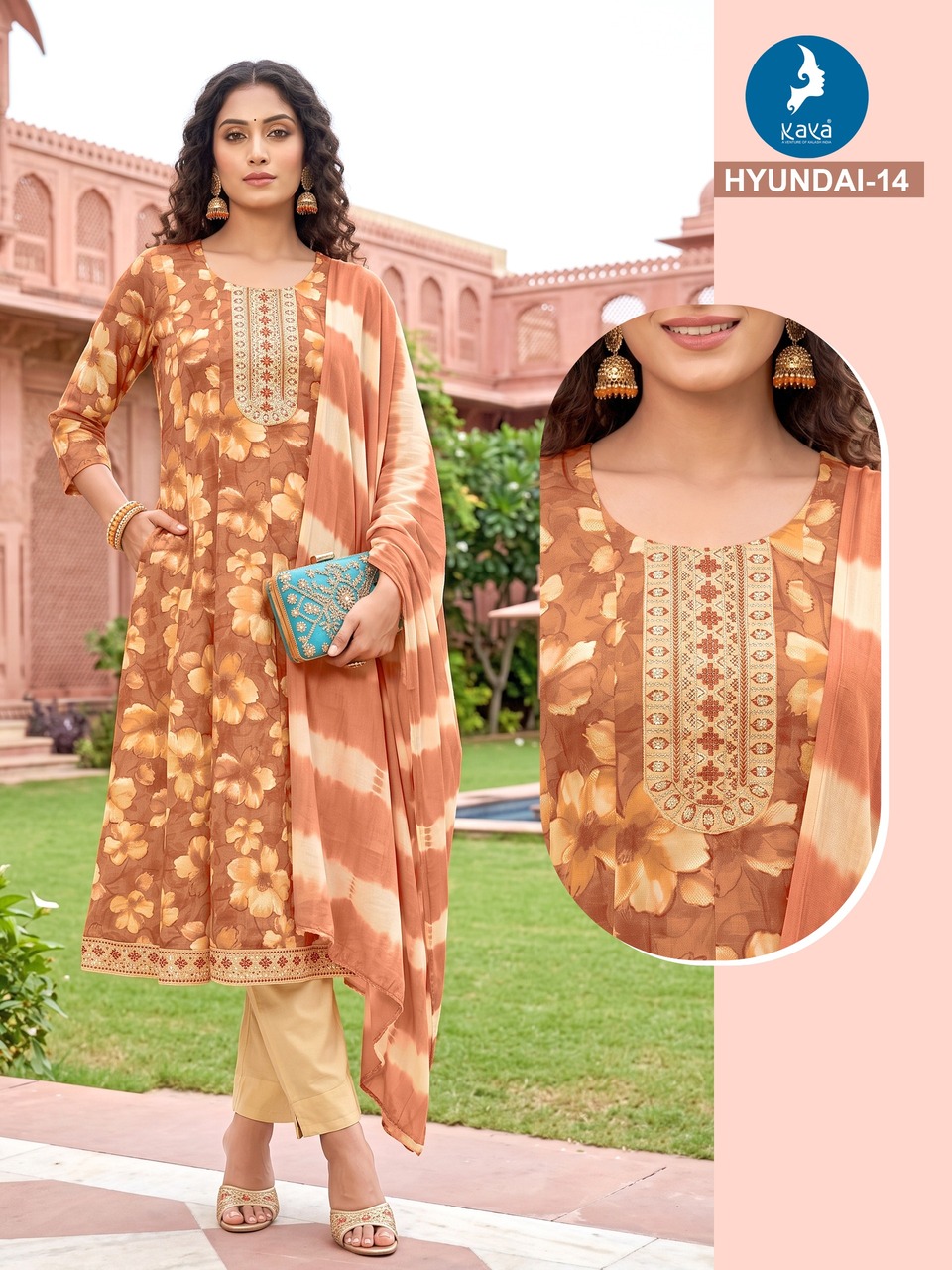Kaya Kurti Hyundai Printed Salwar Kameez Size Set collection 14