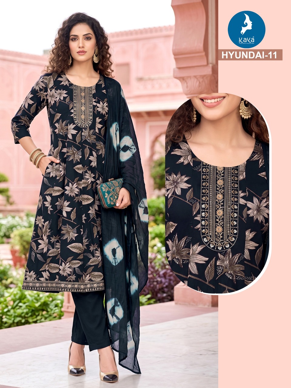 Kaya Kurti Hyundai Printed Salwar Kameez Size Set collection 5