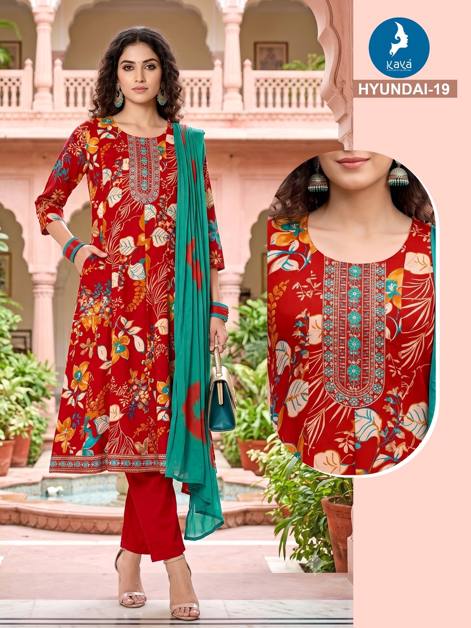 Kaya Kurti Hyundai Printed Salwar Kameez Size Set collection 7
