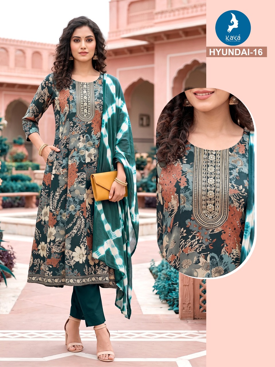 Kaya Kurti Hyundai Printed Salwar Kameez Size Set collection 12