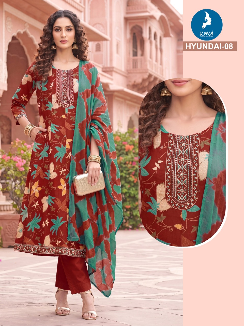 Kaya Kurti Hyundai Printed Salwar Kameez Size Set collection 19