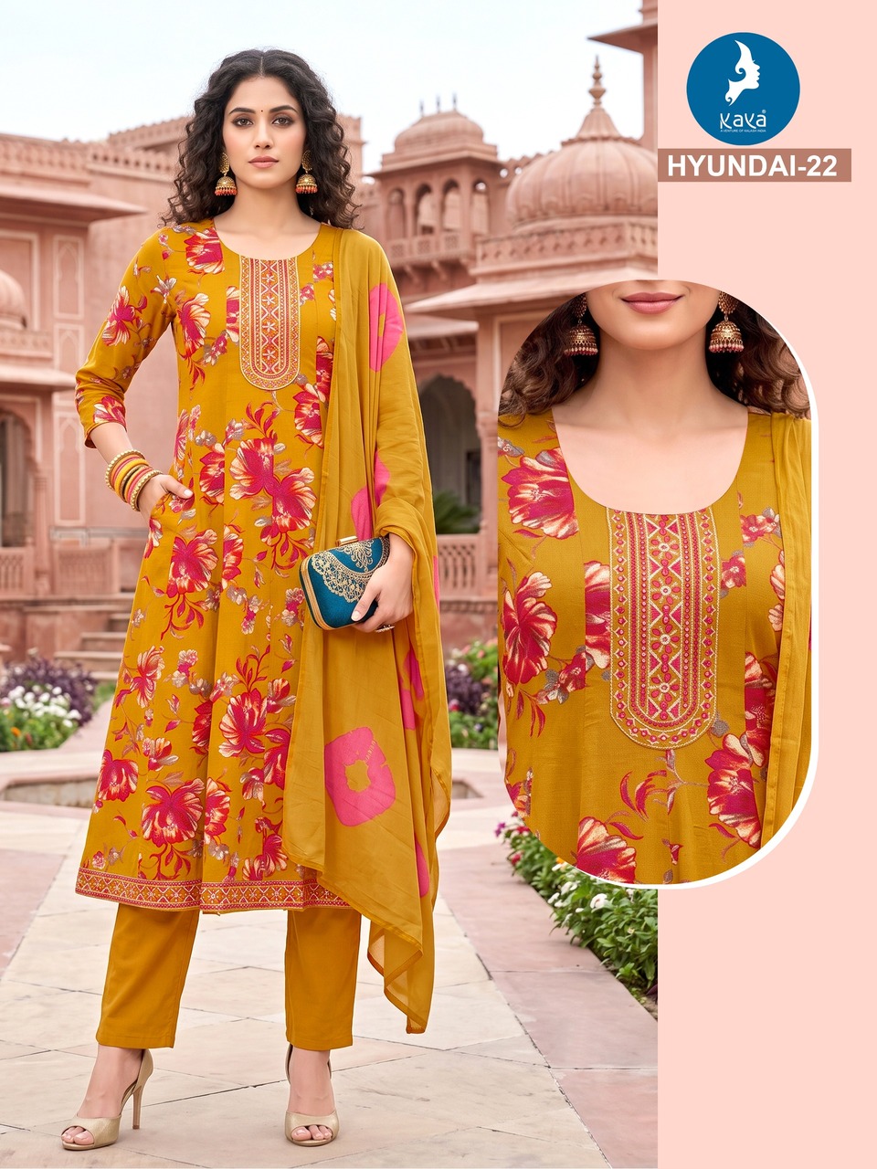 Kaya Kurti Hyundai Printed Salwar Kameez Size Set collection 6