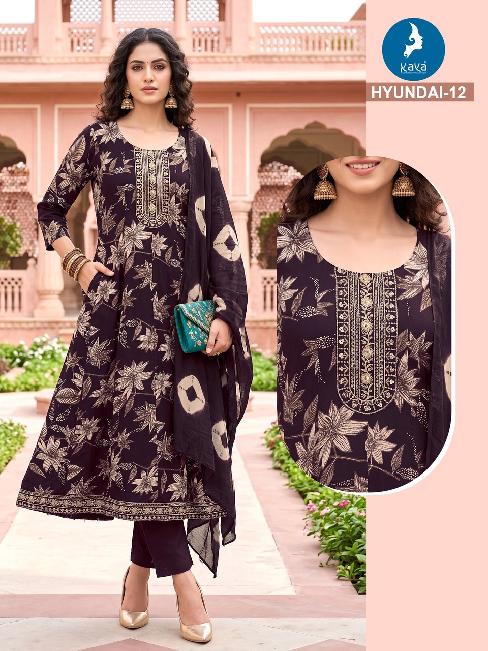 Kaya Kurti Hyundai Printed Salwar Kameez Size Set collection 16