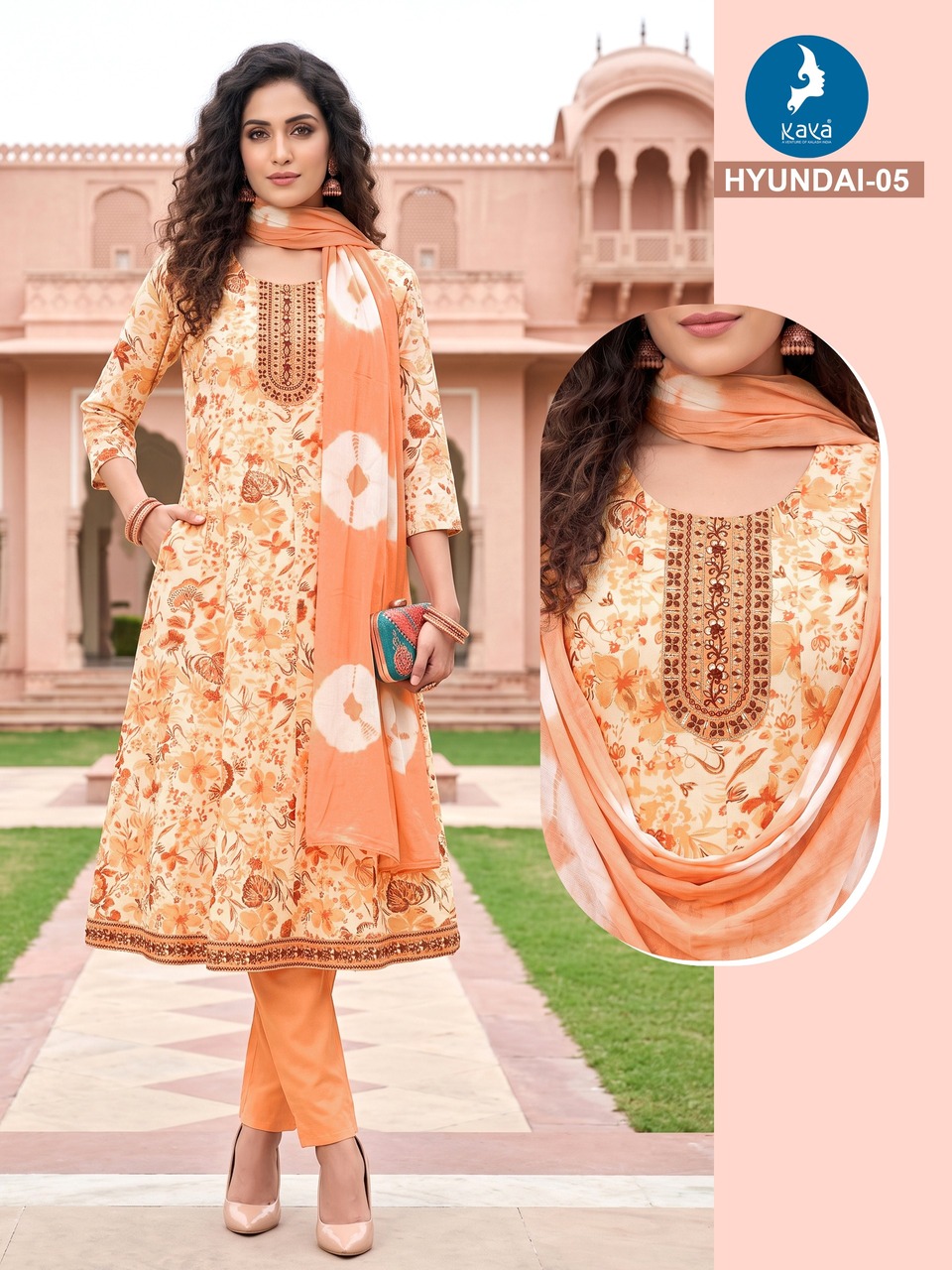 Kaya Kurti Hyundai Printed Salwar Kameez Size Set collection 3