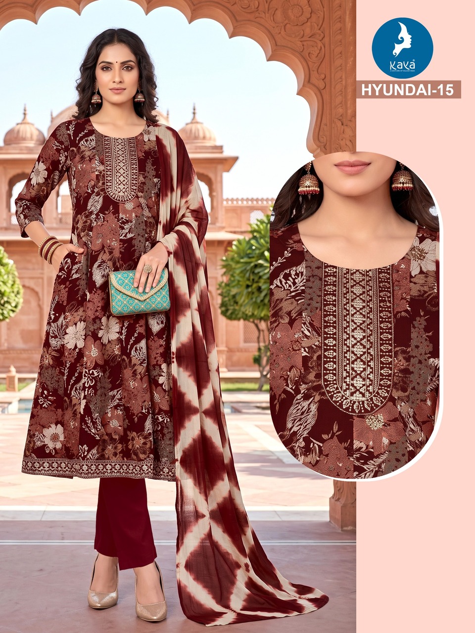 Kaya Kurti Hyundai Printed Salwar Kameez Size Set collection 1