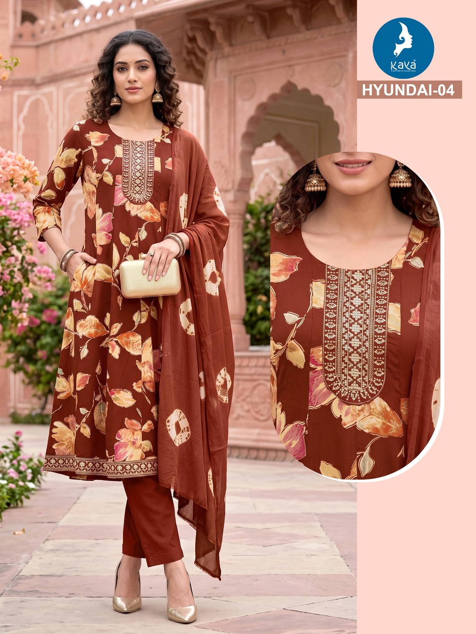 Kaya Kurti Hyundai Printed Salwar Kameez Size Set collection 4