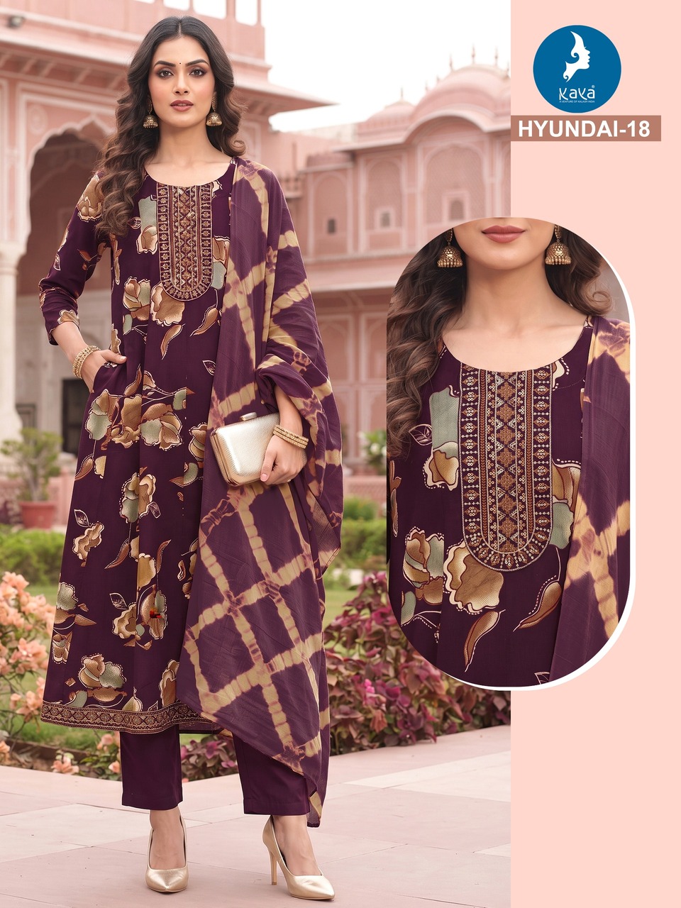 Kaya Kurti Hyundai Printed Salwar Kameez Size Set collection 10