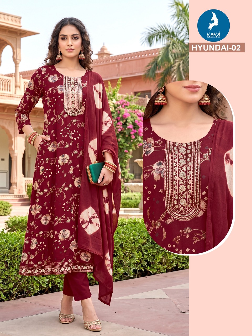 Kaya Kurti Hyundai Printed Salwar Kameez Size Set collection 2