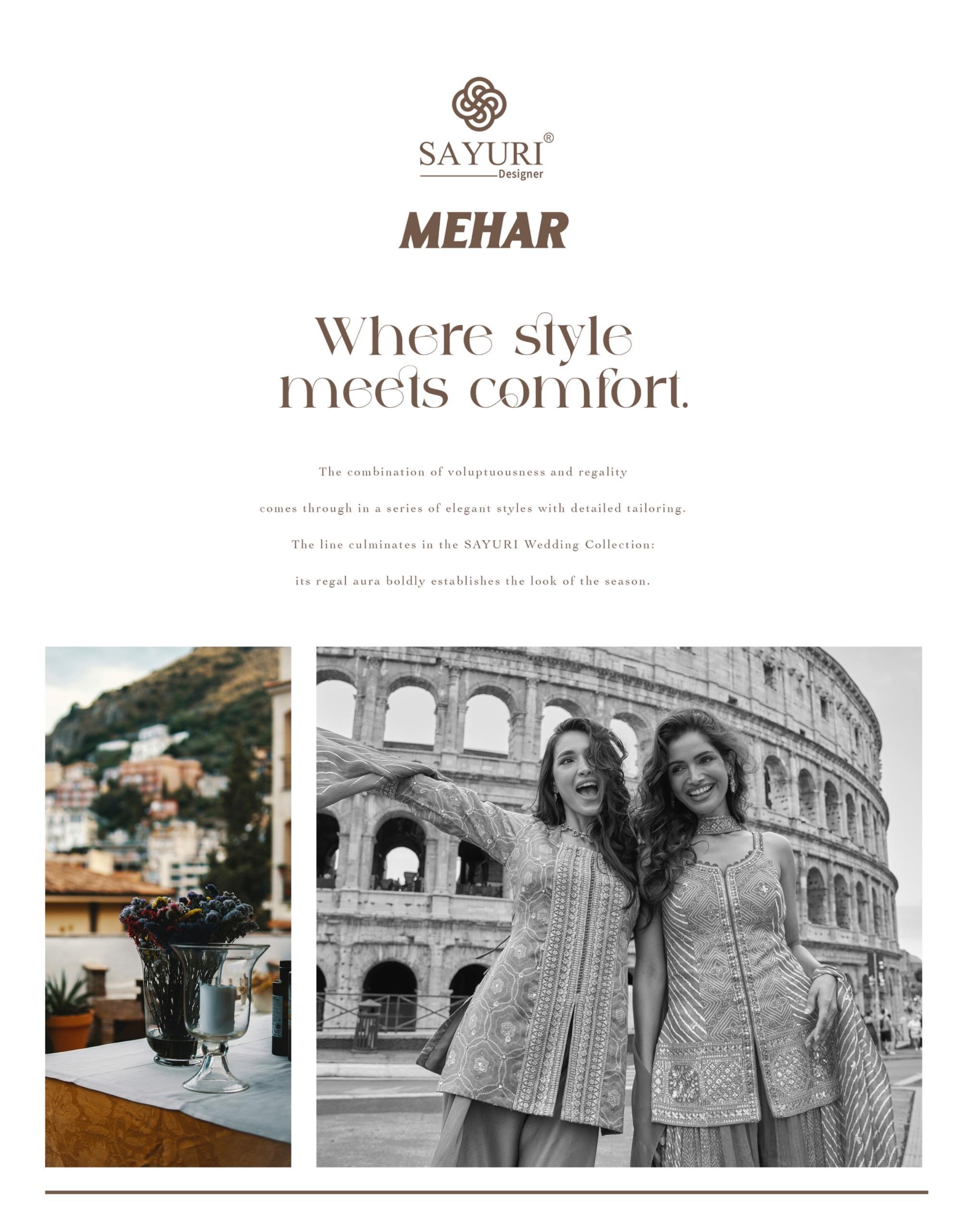 Sayuri Designer Mehar Wedding Party Salwar Suits Catalog collection 11