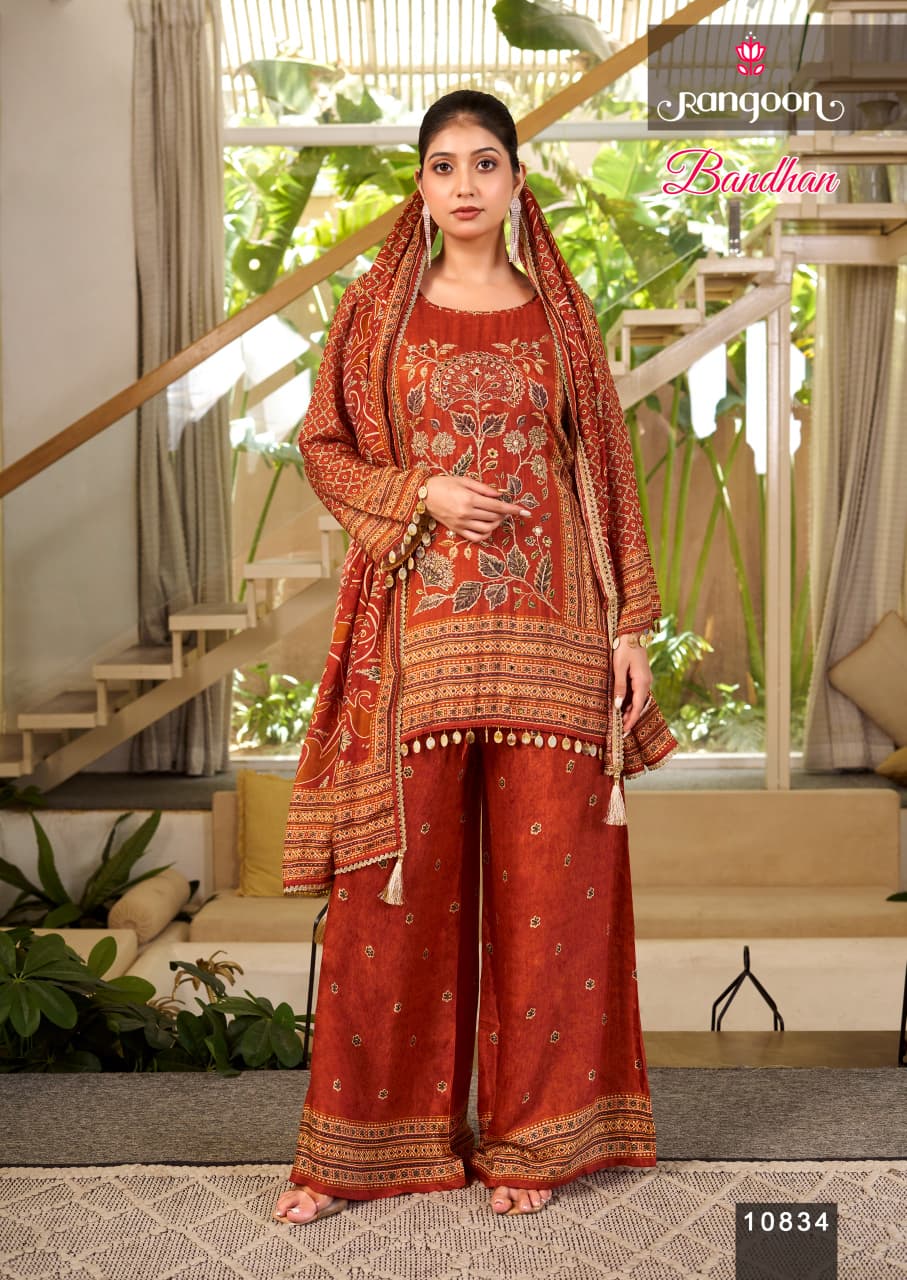 Rangoon Bandhan Kurti Palazzo Dupatta Set Catalog collection 4
