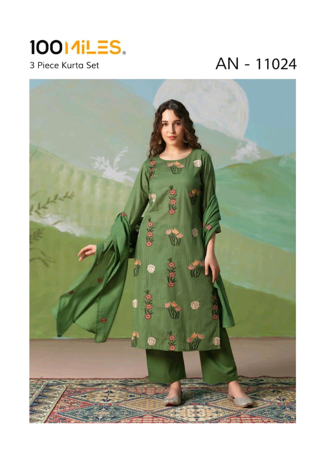 100 Miles Kurti AN 11024 Readymade Dress Size Set collection 1