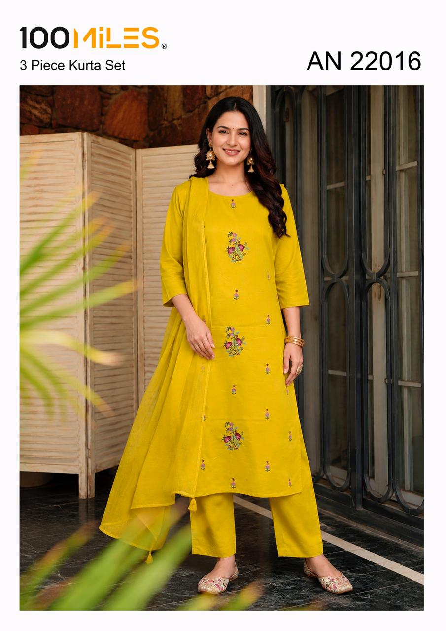100 Miles Kurti AN 22016 Readymade Dress Size Set collection 1
