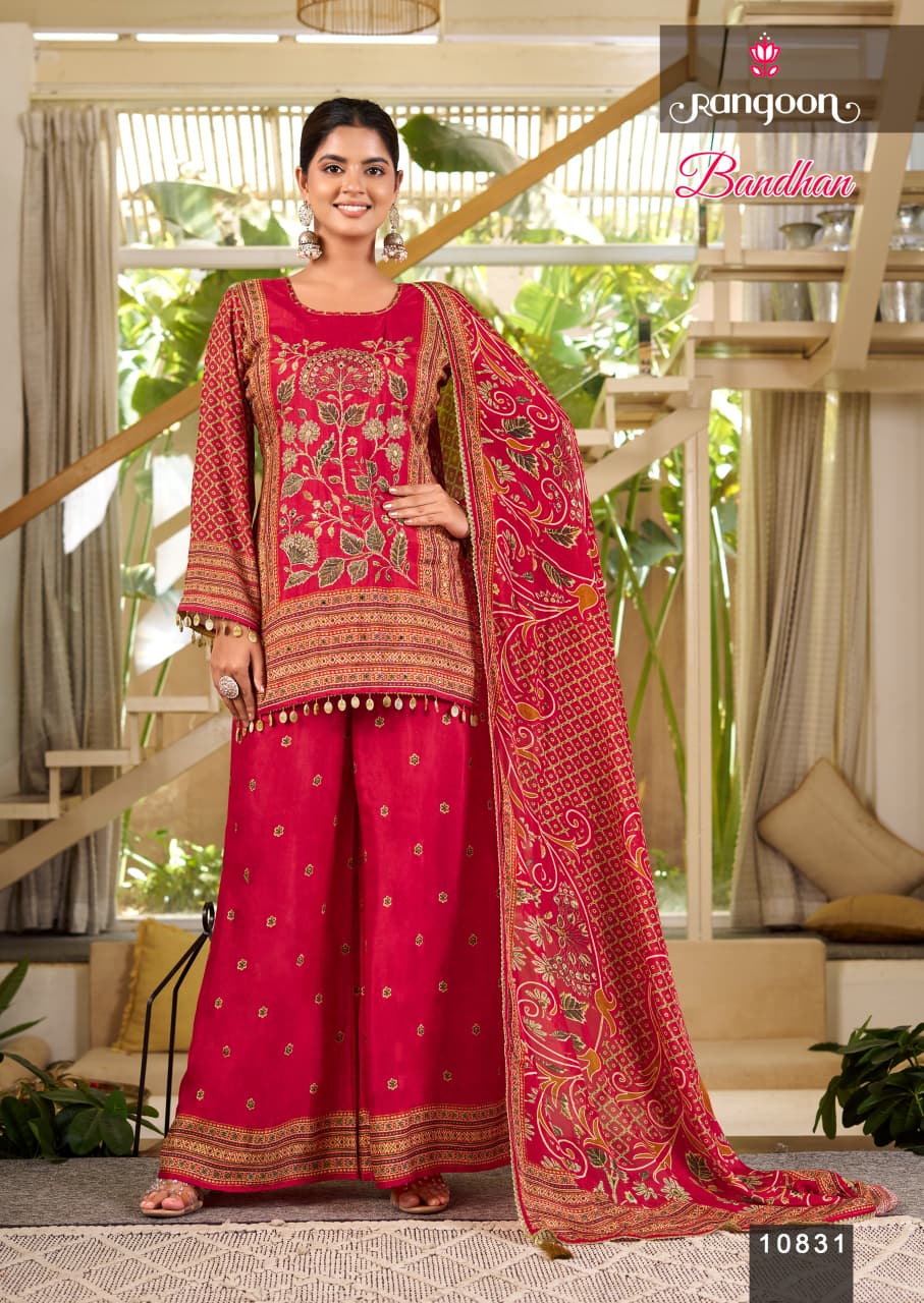Rangoon Bandhan Kurti Palazzo Dupatta Set Catalog collection 2