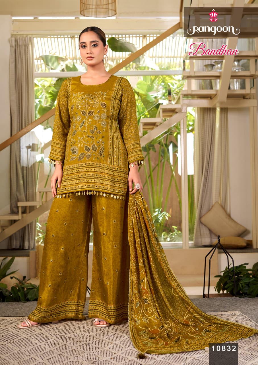 Rangoon Bandhan Kurti Palazzo Dupatta Set Catalog collection 1