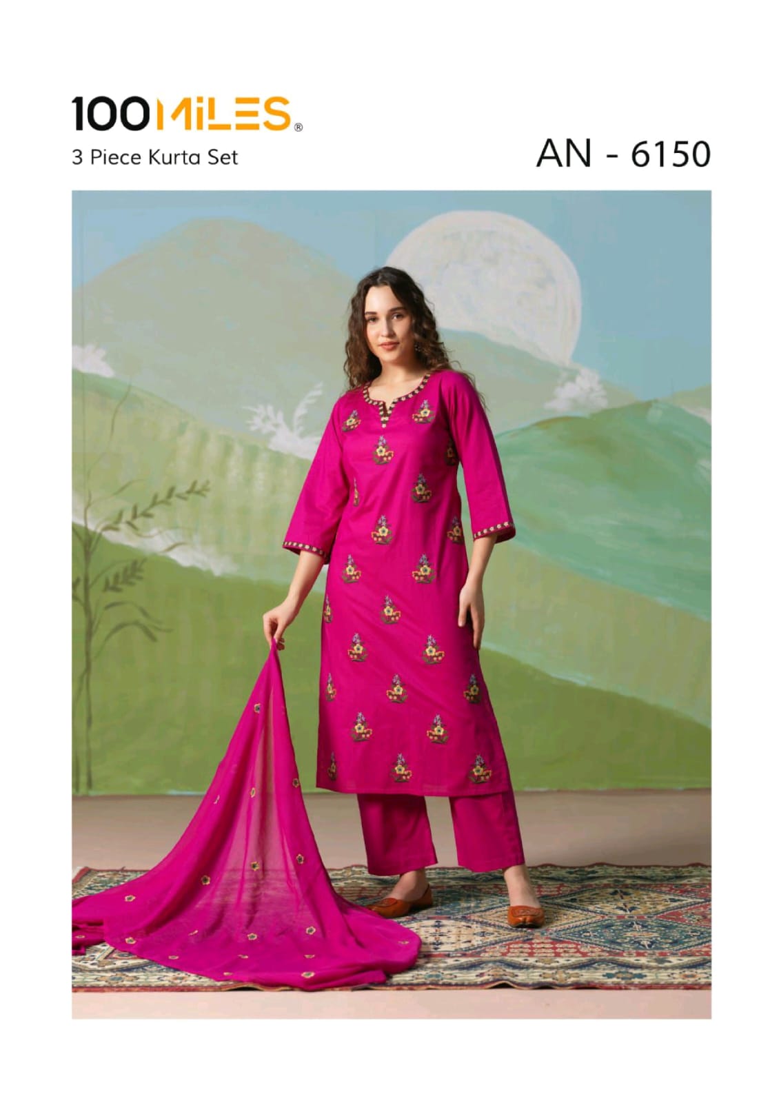 100 Miles Kurti AN 6150 Readymade Dress Size Set collection 1