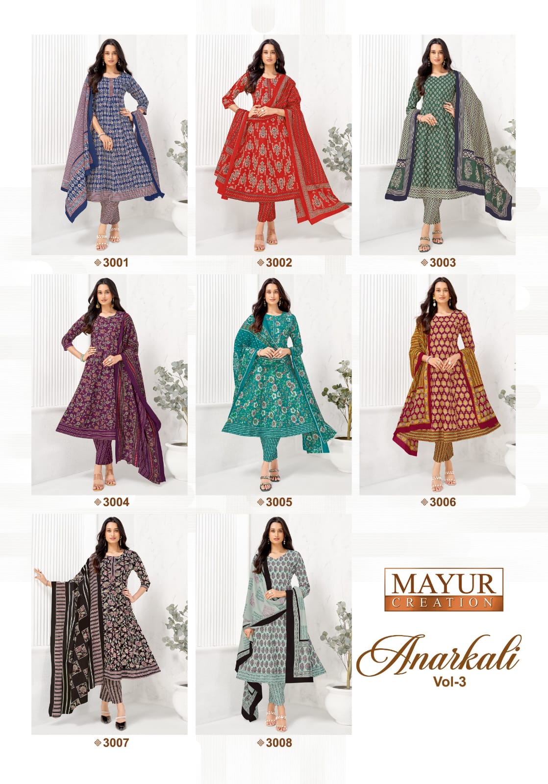 Mayur Creation Anarkali Vol 3 Cotton Salwar Kameez Catalog collection 7