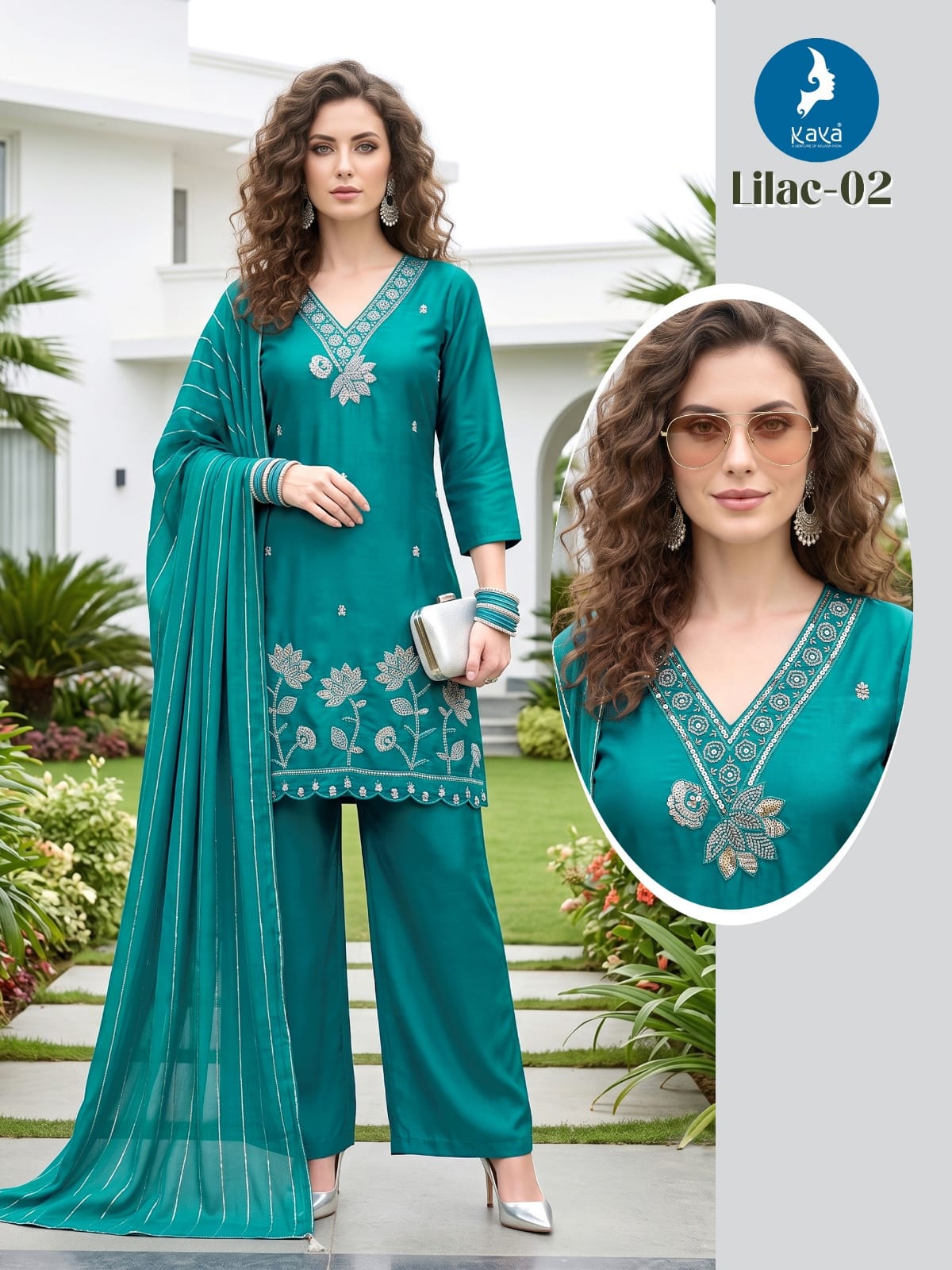 Kaya Kurti Lilac Readymade Dress Size Set collection 11