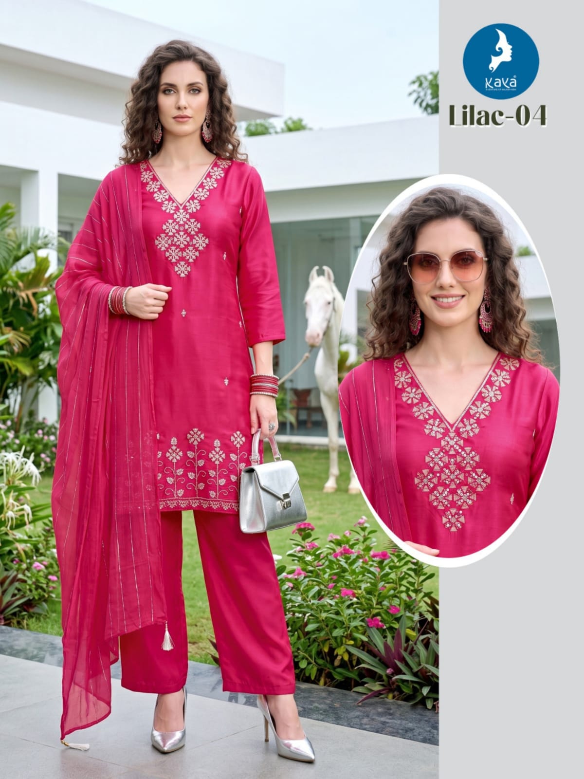 Kaya Kurti Lilac Readymade Dress Size Set collection 8