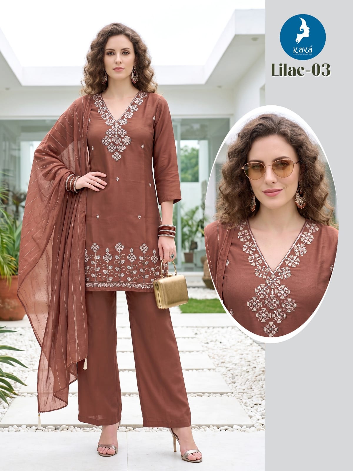 Kaya Kurti Lilac Readymade Dress Size Set collection 6