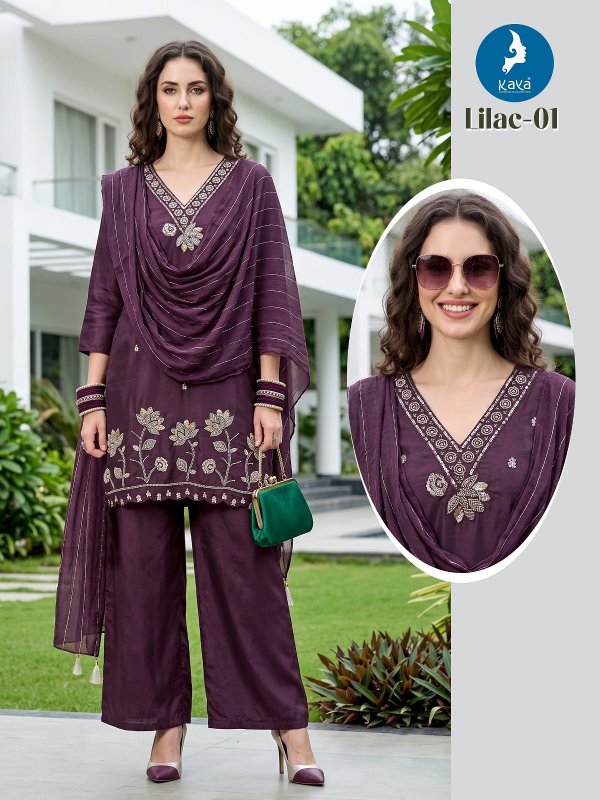 Kaya Kurti Lilac Readymade Dress Size Set collection 4