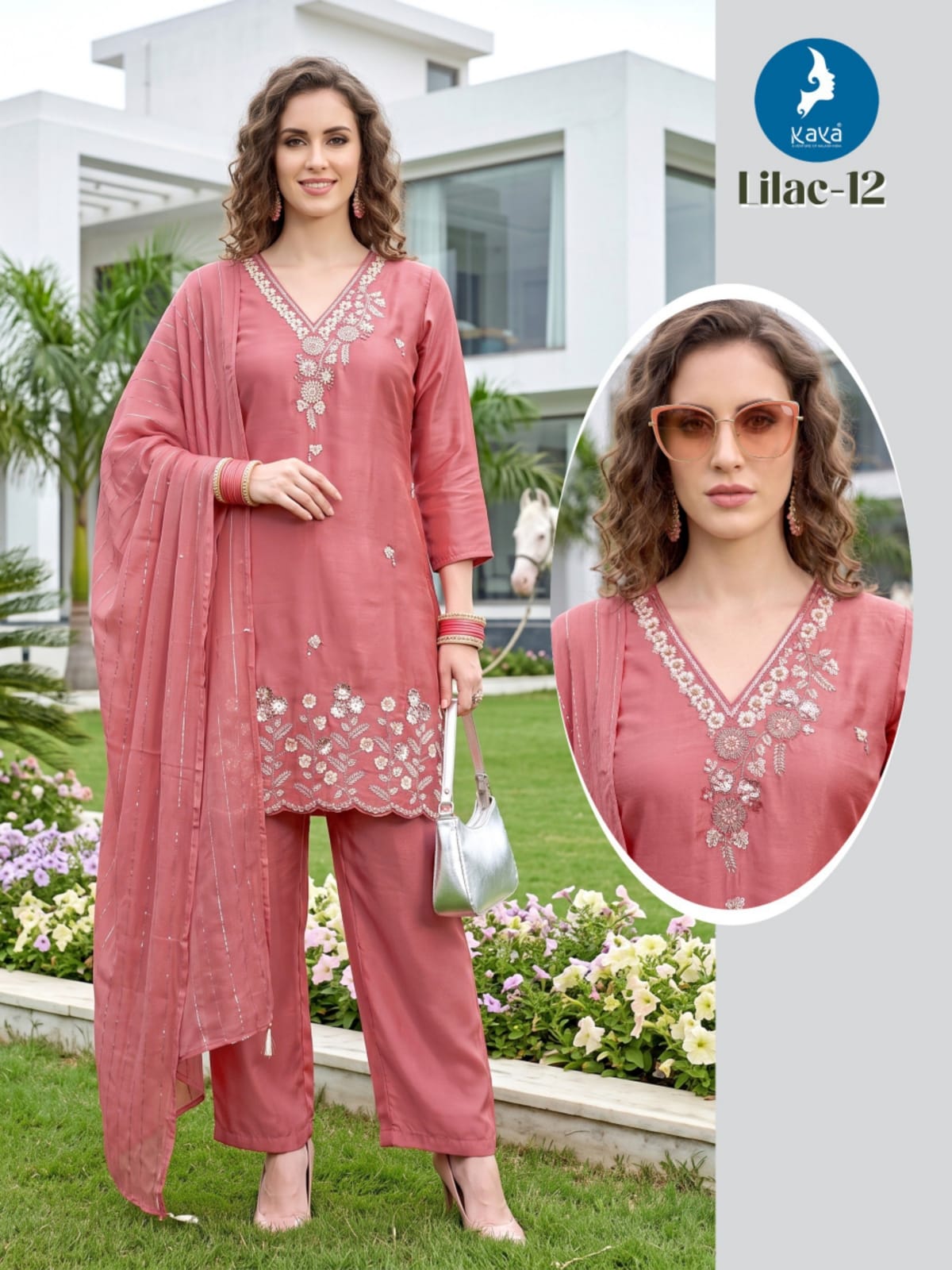 Kaya Kurti Lilac Readymade Dress Size Set collection 7
