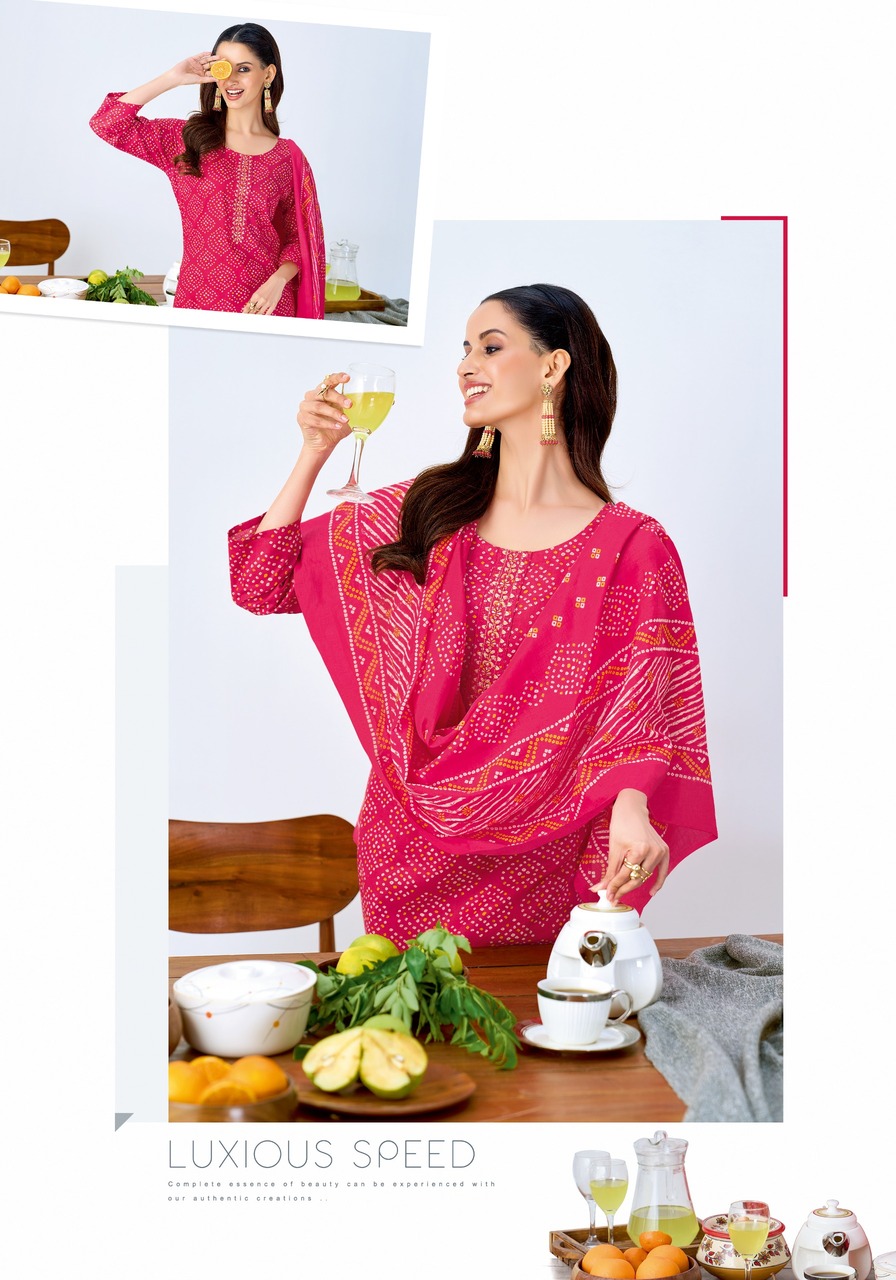 Radhika Lifestyle Bandhej Special Cotton Salwar Kameez Catalog collection 12