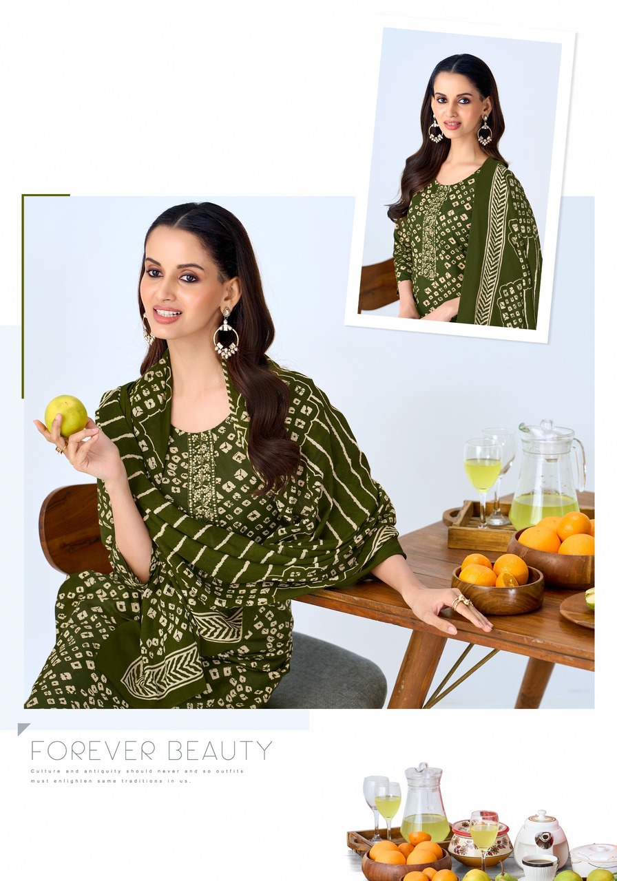 Radhika Lifestyle Bandhej Special Cotton Salwar Kameez Catalog collection 5