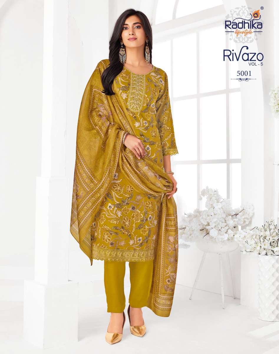 Radhika Lifestyle Rivazo Vol 5 Printed Salwar Kameez Catalog collection 11