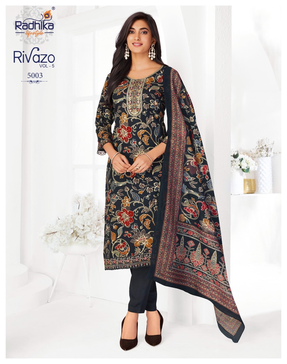 Radhika Lifestyle Rivazo Vol 5 Printed Salwar Kameez Catalog collection 10