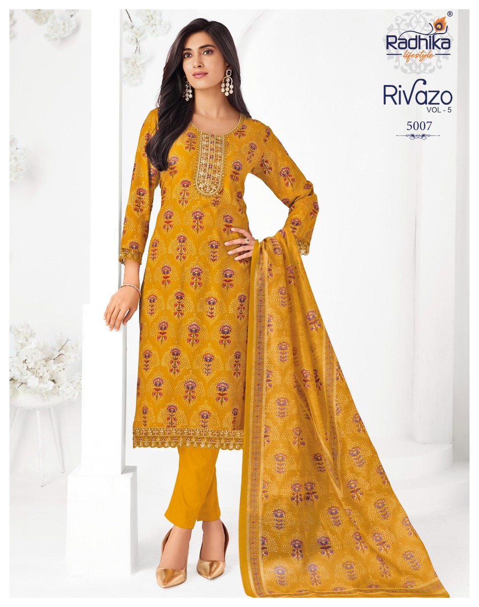 Radhika Lifestyle Rivazo Vol 5 Printed Salwar Kameez Catalog collection 3