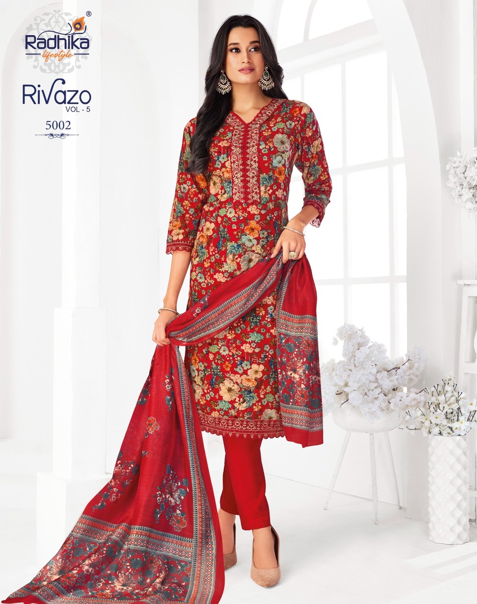 Radhika Lifestyle Rivazo Vol 5 Printed Salwar Kameez Catalog collection 12