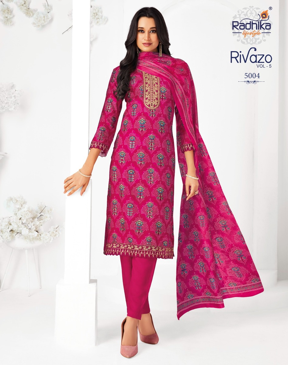 Radhika Lifestyle Rivazo Vol 5 Printed Salwar Kameez Catalog collection 7