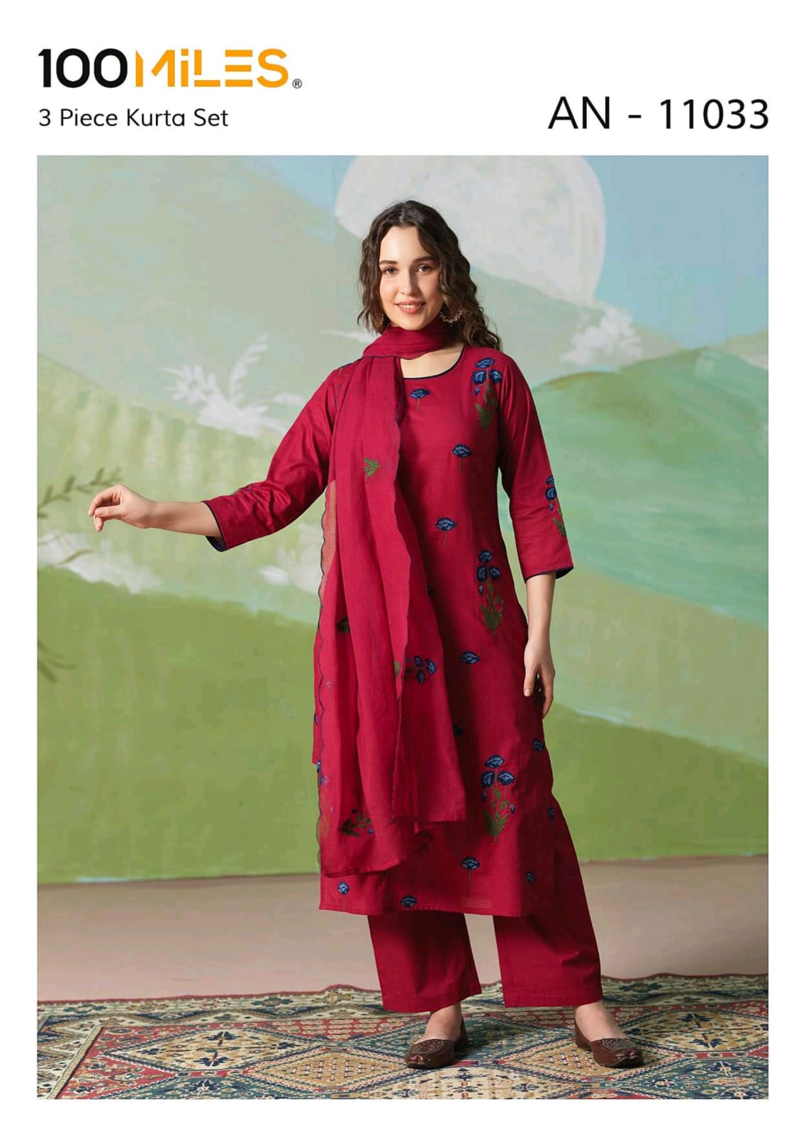 100 Miles Kurti AN11033 Readymade Dress Size Set collection 1