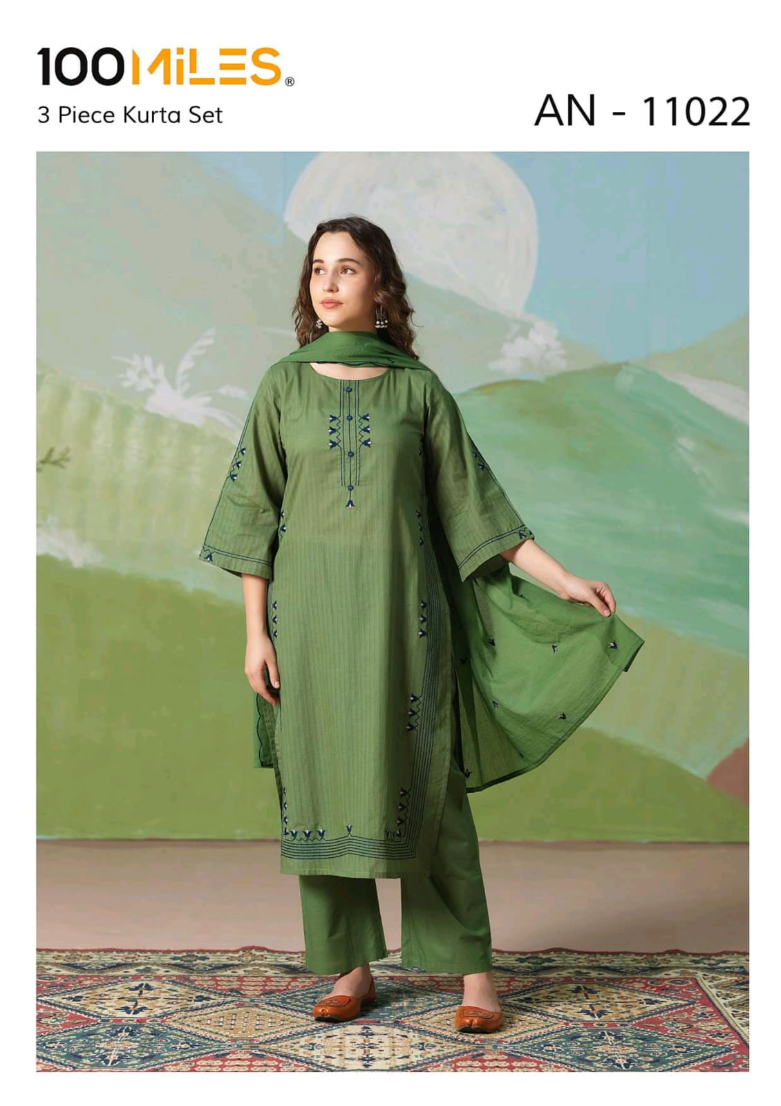 100 Miles Kurti AN11022 Readymade Dress Size Set collection 1